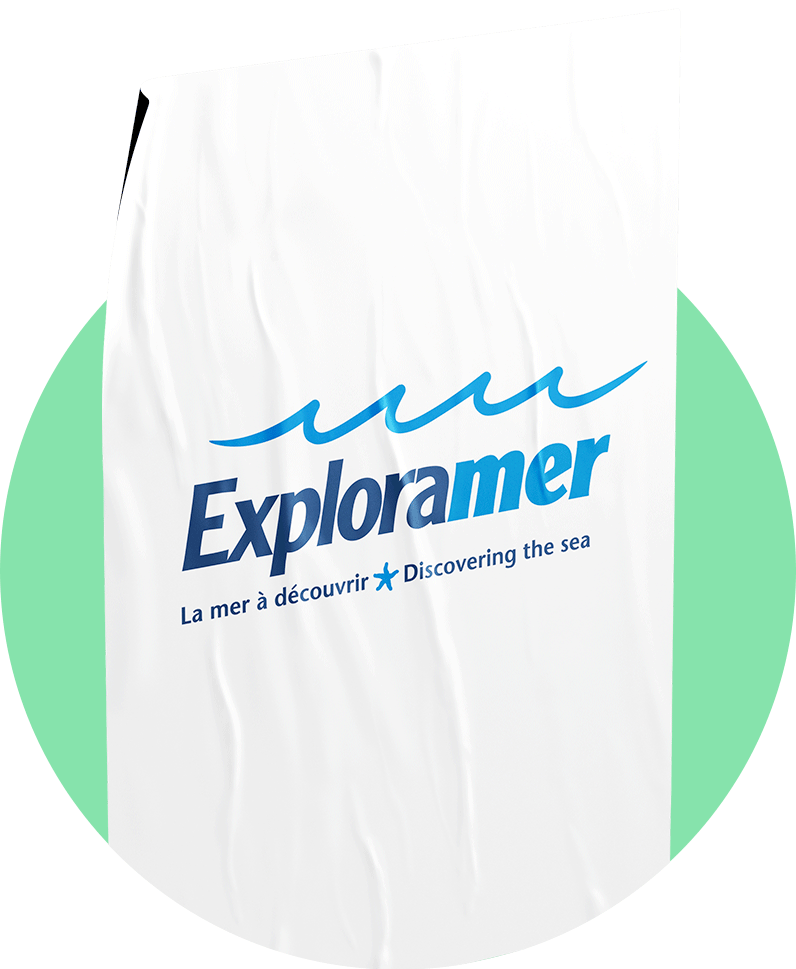 Affiche Exploramer dans un rond