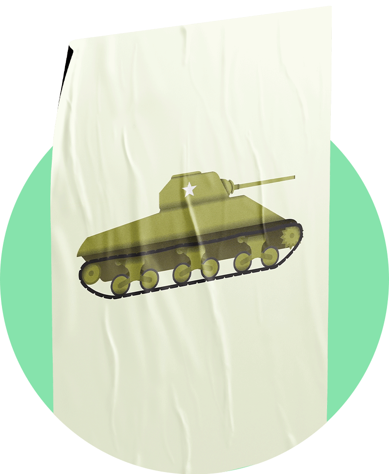 Affiche Histoire de Char dans un rond