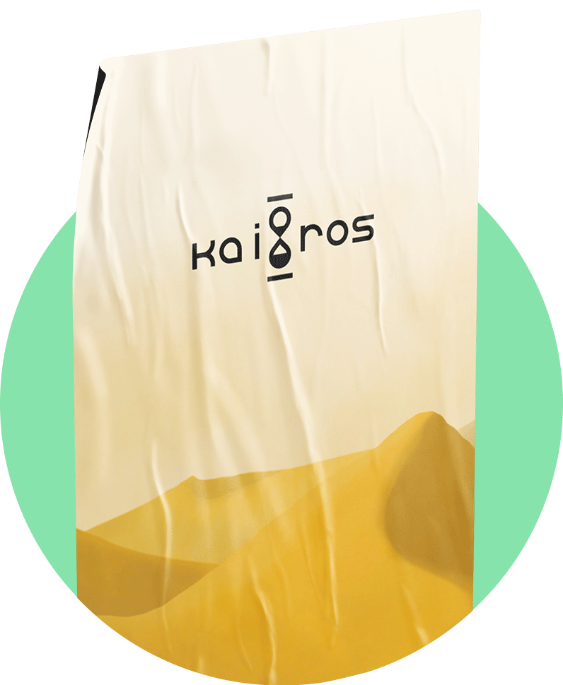 Affiche Kairos dans un rond